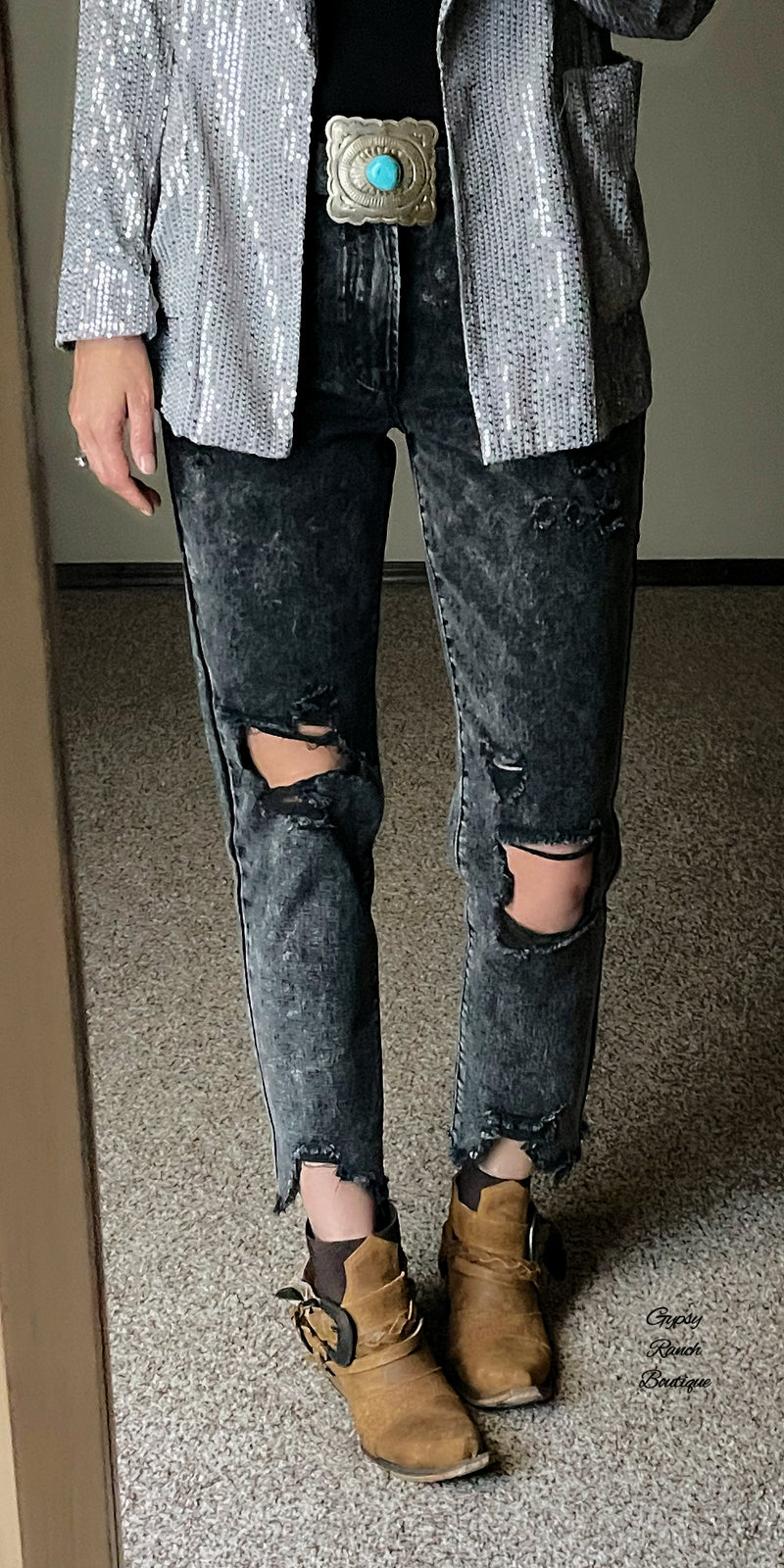 Twister Black Distressed Jeans