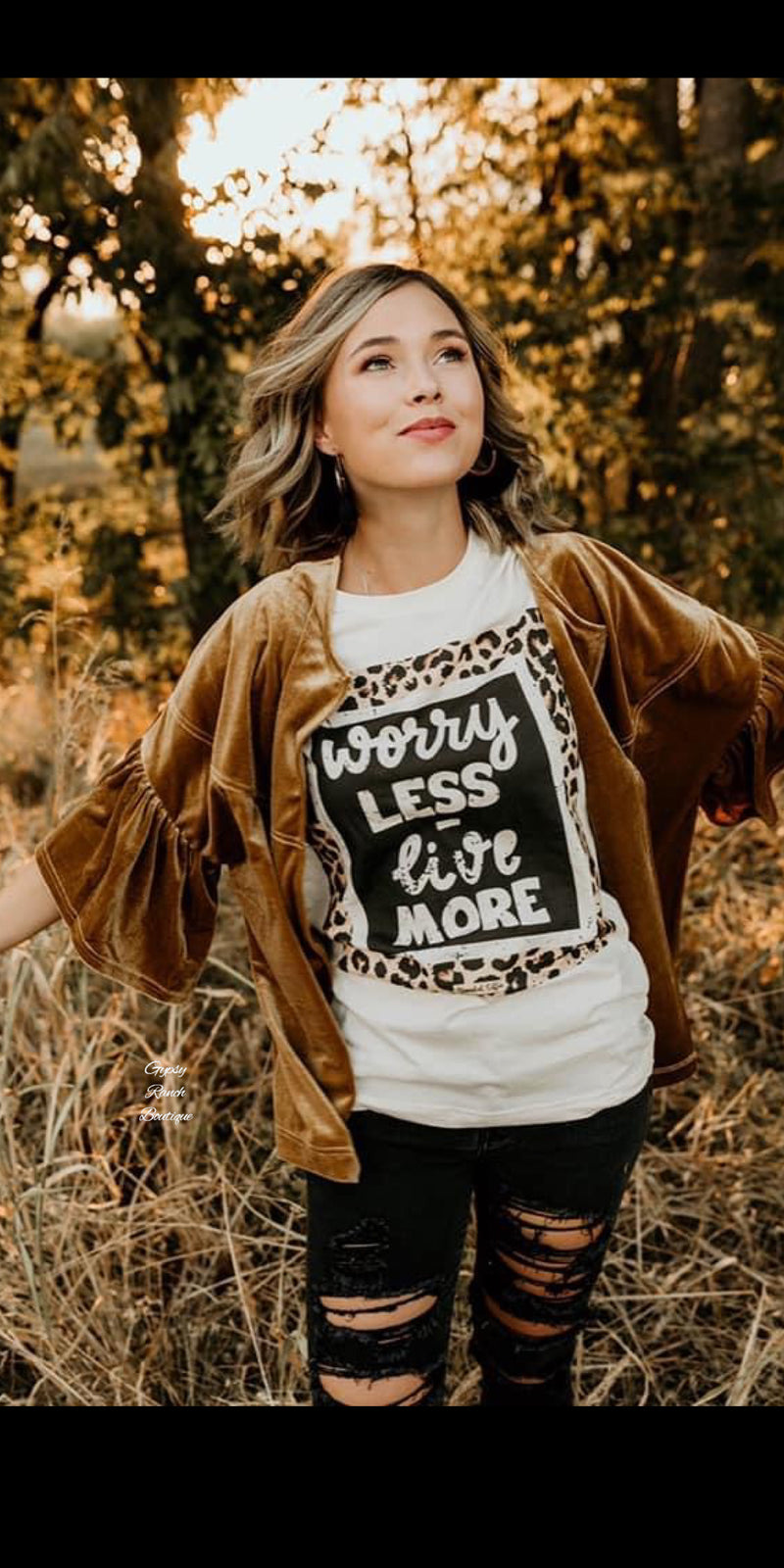 Worry Less Live More Top - Also in Plus Size