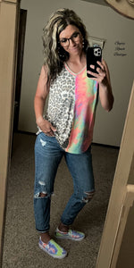 Split Decision Leopard Multi Top - Also in Plus Size