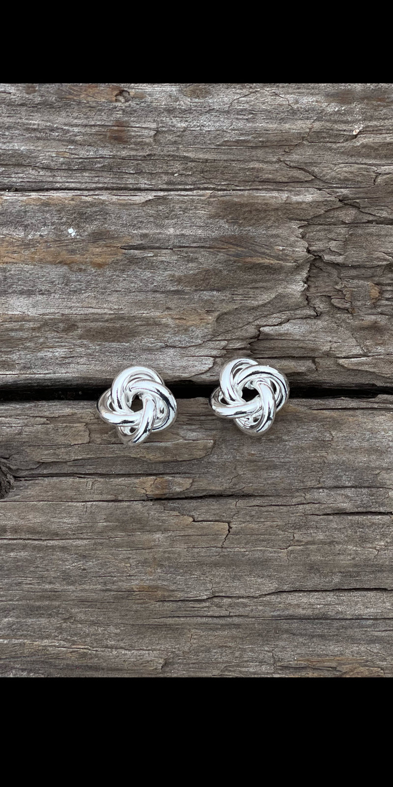 Tie the Knot Silver Stud Earrings