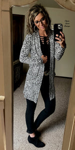 Slayde Snow Leopard Cardigan - Also in Plus Size
