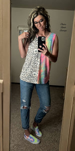 Split Decision Leopard Multi Top - Also in Plus Size