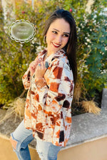 Patches on Patches Cow Shacket - Also in Plus Size