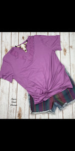 Very Fave Lavender Lace V Neck Top - Also in Plus Size