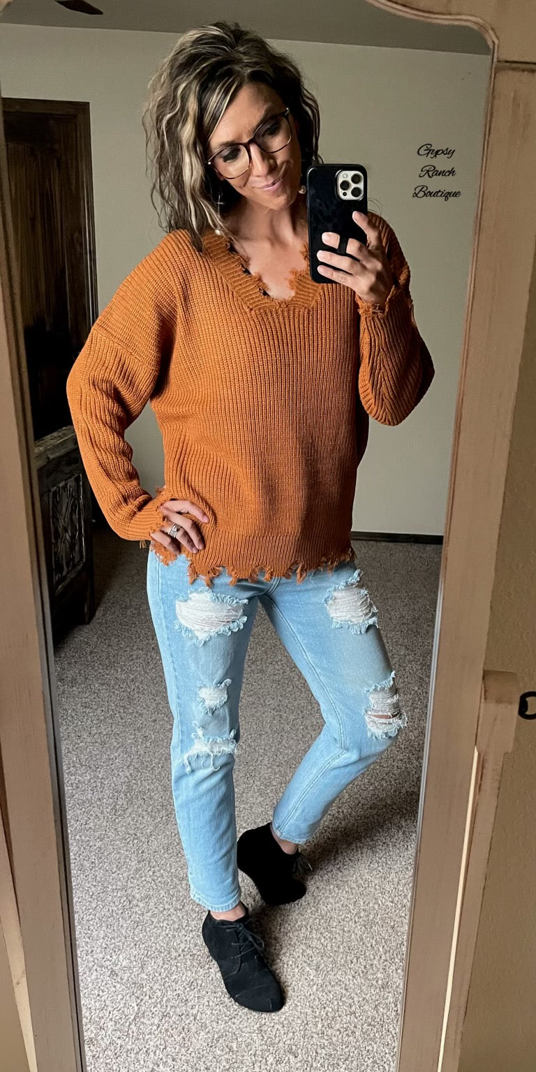 Ransom Valley Distressed Sweater Top - Also in Plus Size