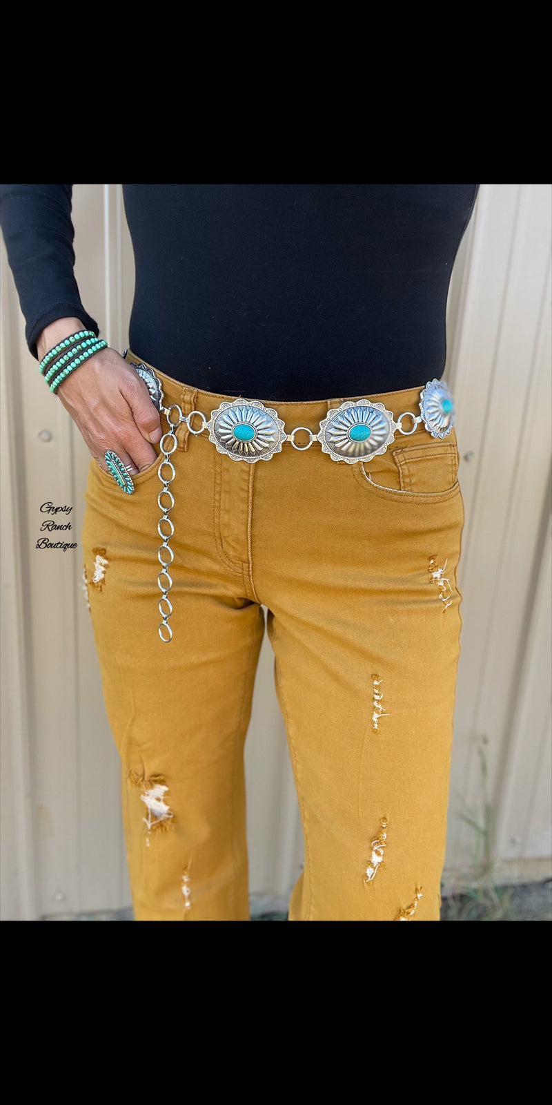 Checotah Turquoise Concho Belt