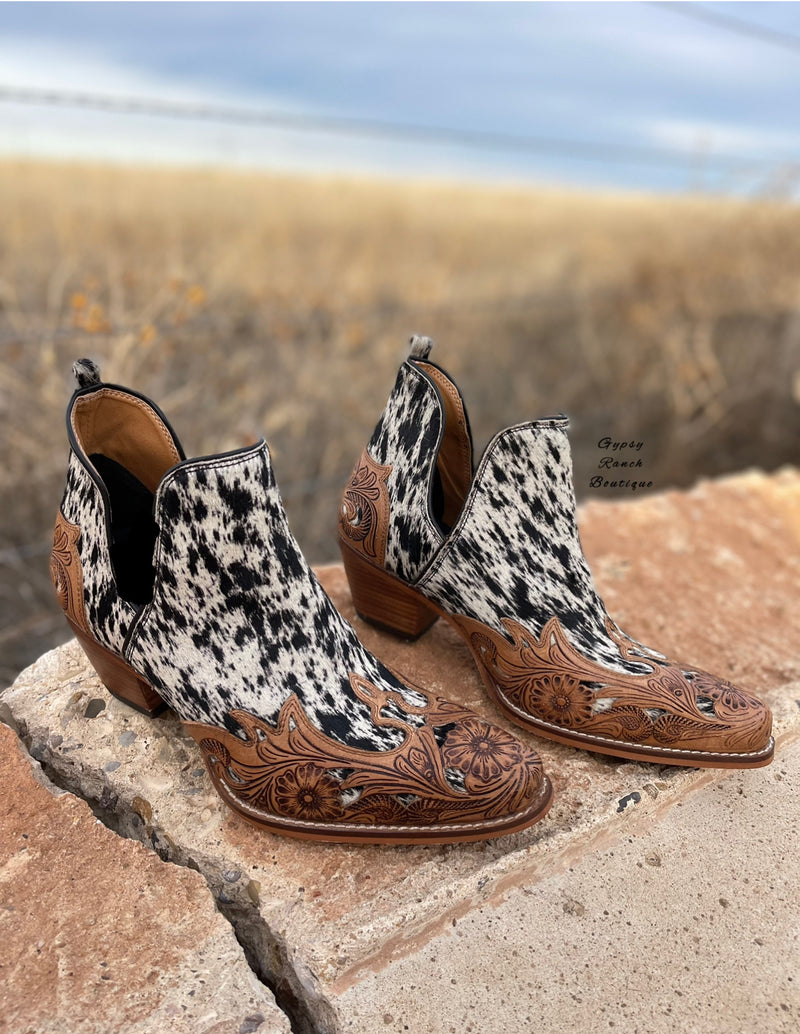 The Stockyard Cowhide Tooled Leather Boots