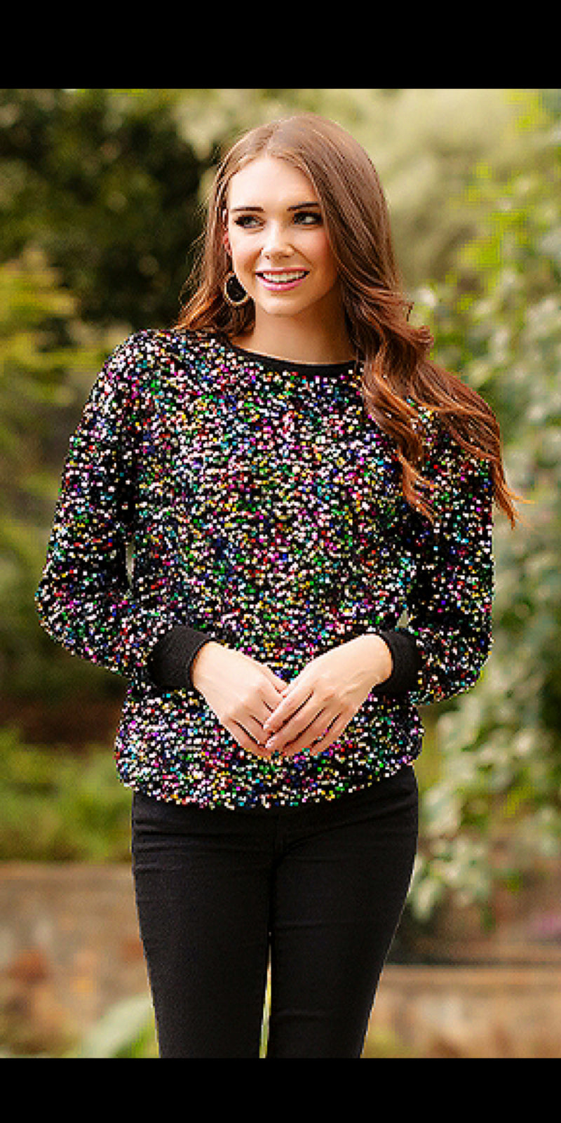 Demora Multi Sequin Top  - Also in Plus Size