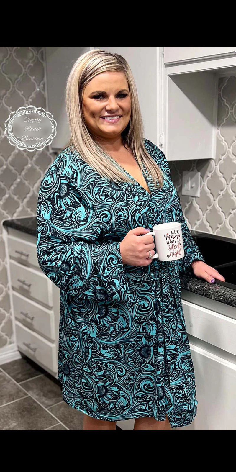 Turquoise Tooled Robe