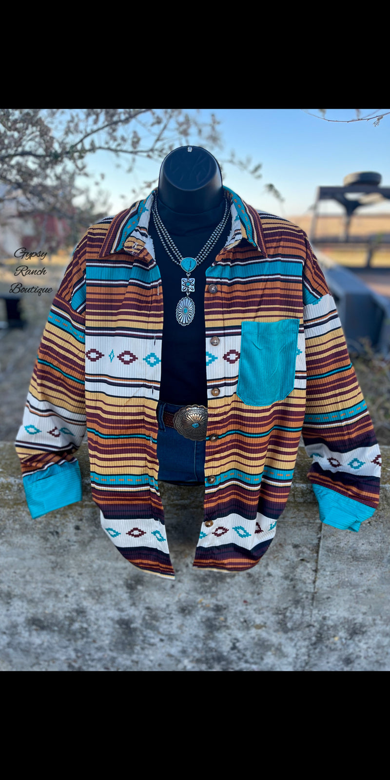 Coronado Serape Aztec Jacket Shacket - Also in Plus Size