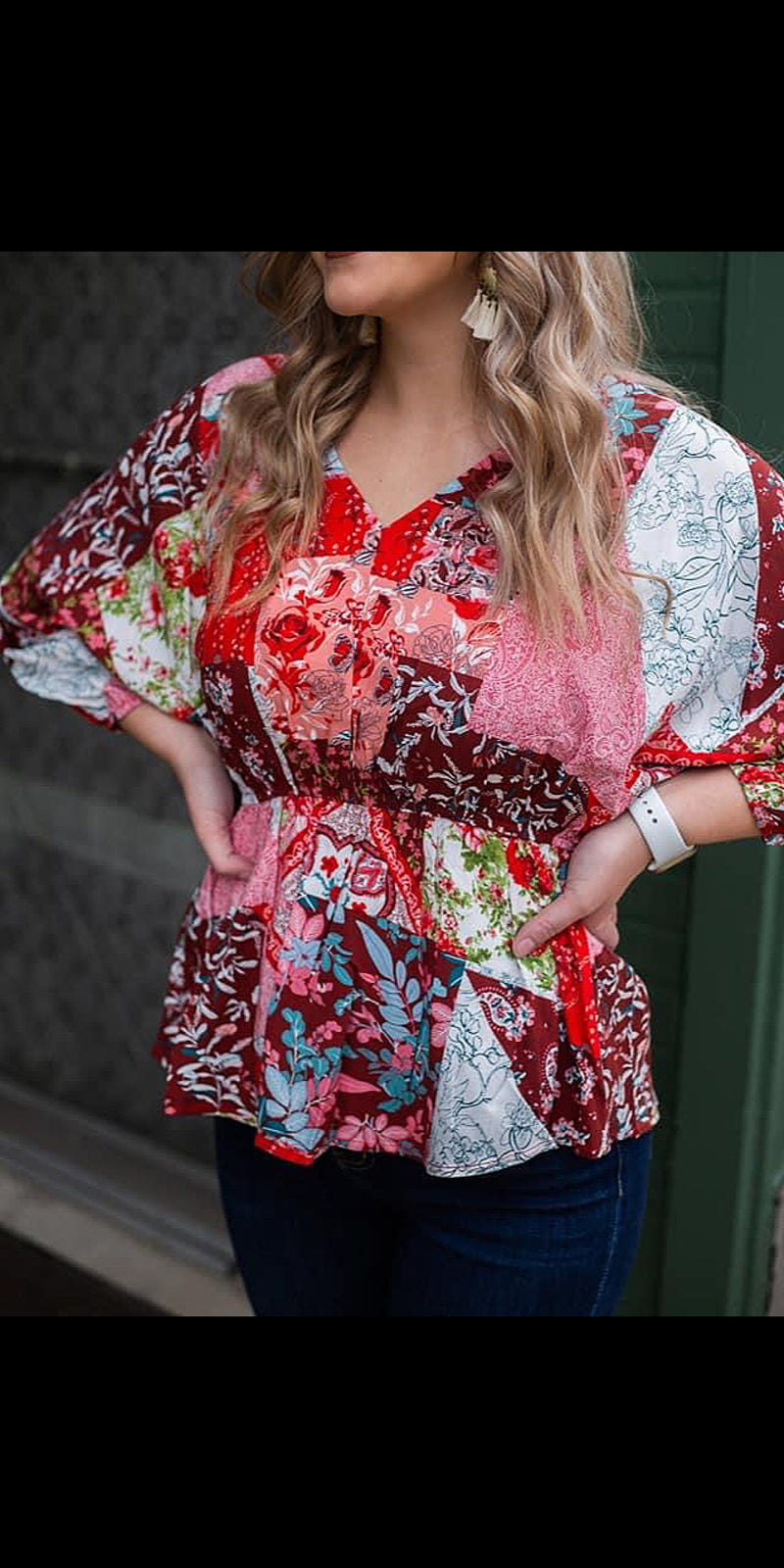 Holland Red Floral Top - Also in Plus Size