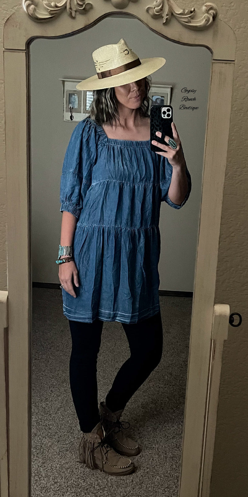 Kissin Kate Denim Tunic Top - Also in Plus Size