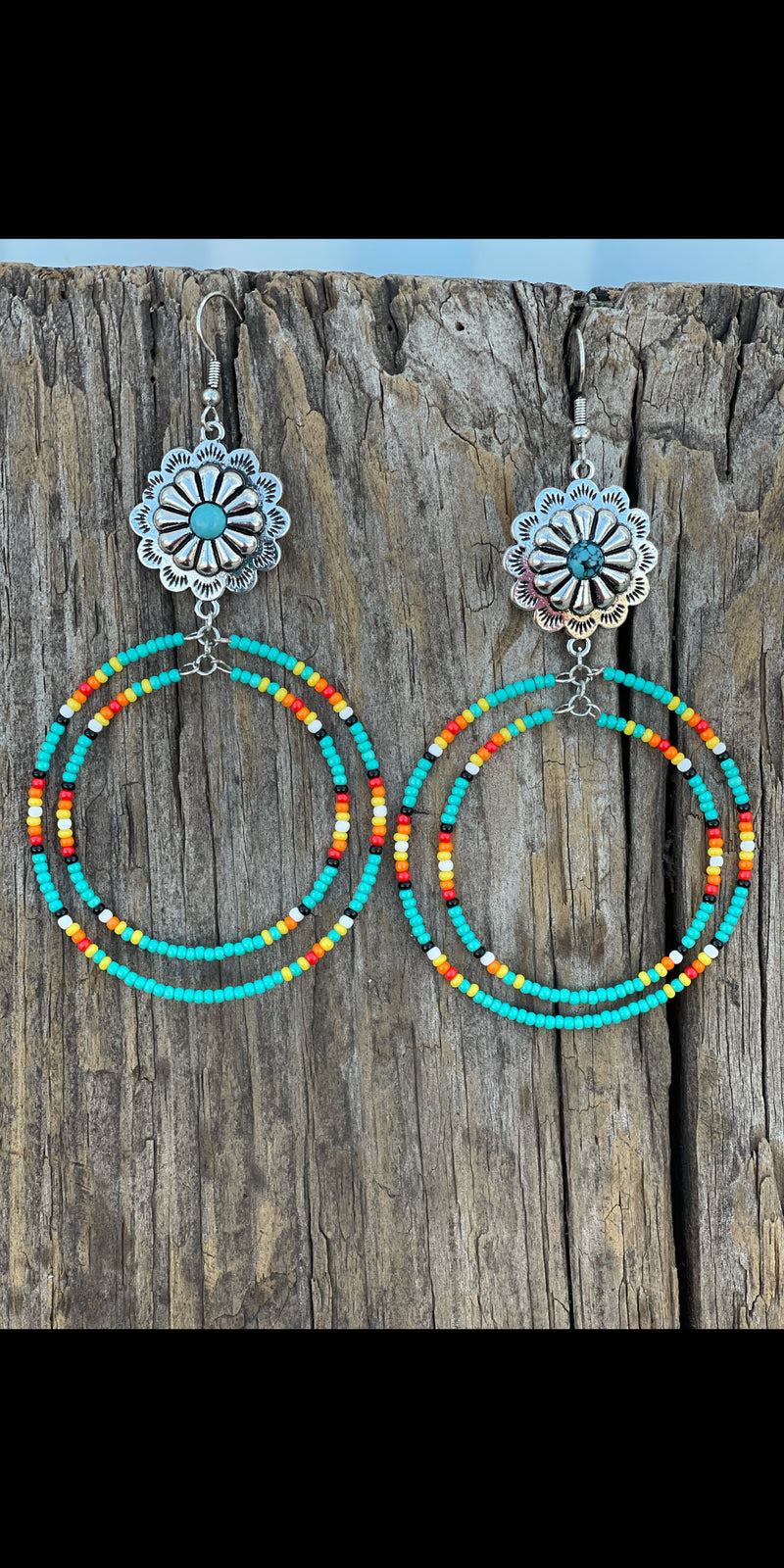 Los Luna Concho Beaded Earrings