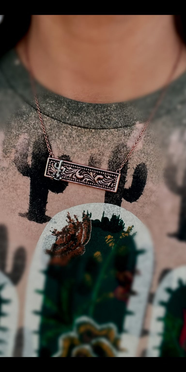 Cooper Cove Cactus Bar Necklace