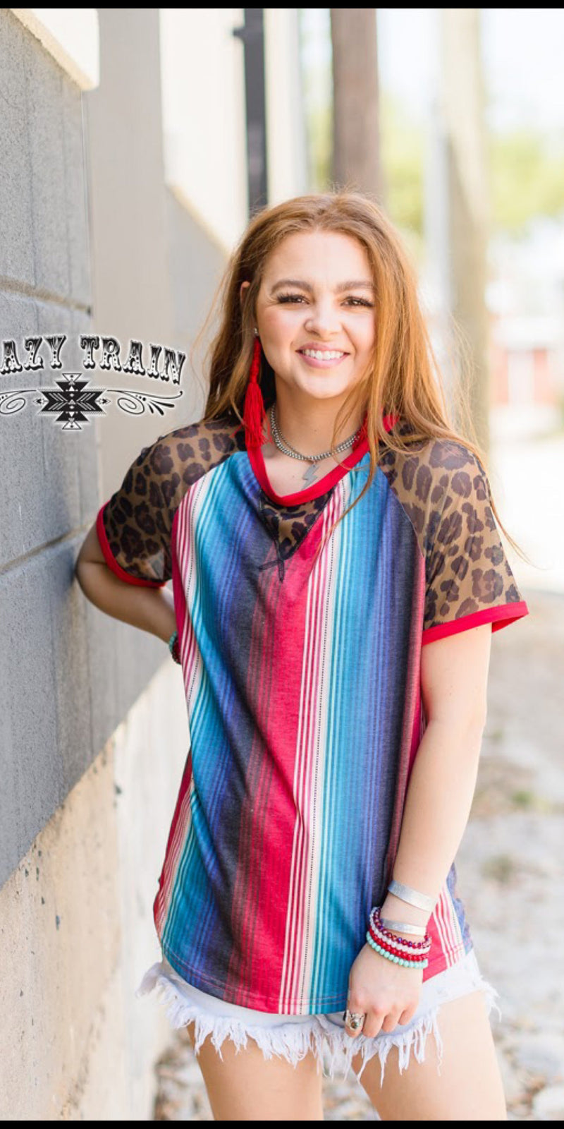 Too Fly Freedom Serape Leopard Top - Also in Plus Size