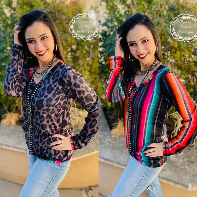 Better Than One Reversible Leather & Serape Top - Also in Plus Size