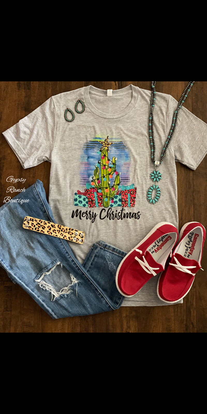 Cactus Christmas Tree Merry Christmas Top - Also in Plus Size