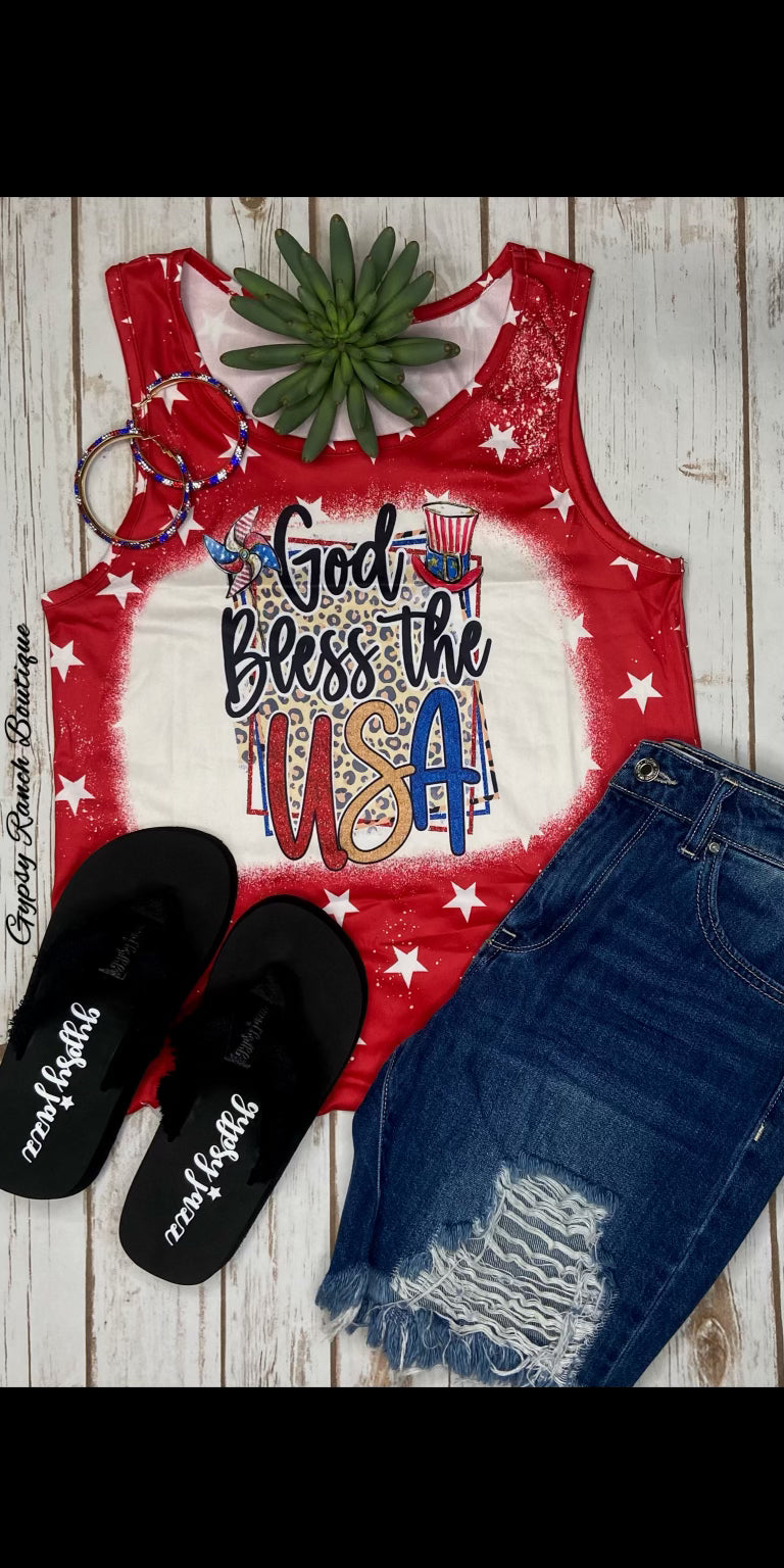 God Bless The USA Tank Top - Also in Plus Size