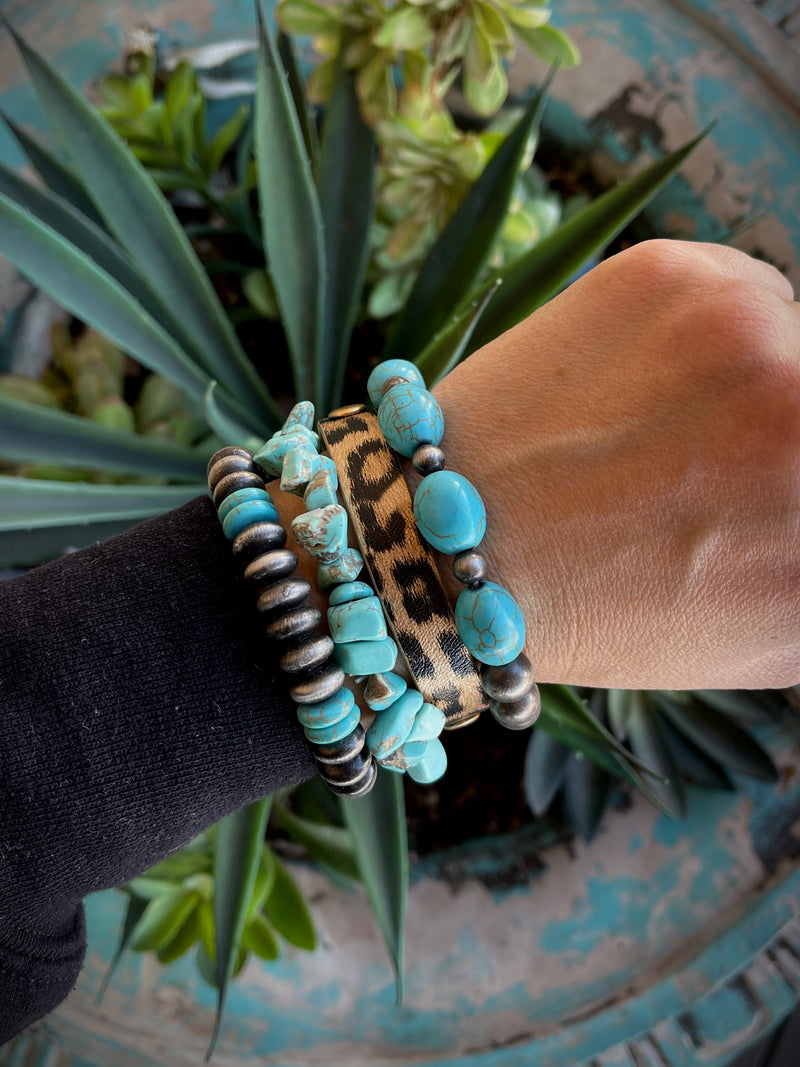 Tacey Turquoise Leopard Bracelet Collection