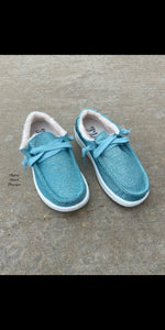 Kids - Asher Turquoise Glitter Gypsy Jazz Shoes