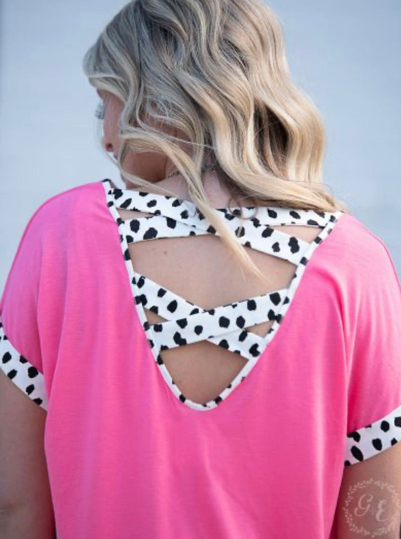 Trendsetting Trifecta Back Detail Leopard Top - Also in Plus Size