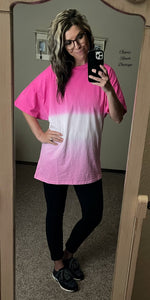 Ombre Pink Perfection OverSized Top - Also in Plus Size