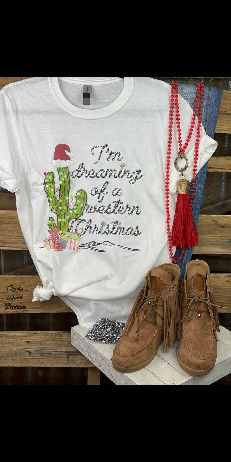Dreaming of a Western Christmas Top - Also in Plus Size