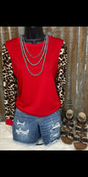 Remington Red Leopard Pullover Top - Also in Plus Size
