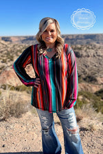 Better Than One Reversible Leather & Serape Top - Also in Plus Size