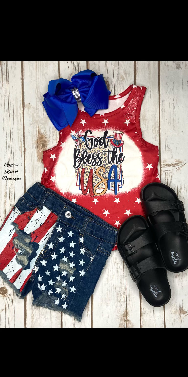 Kids God Bless The USA Tank Top