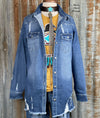 Windthorst Denim Distressed Top