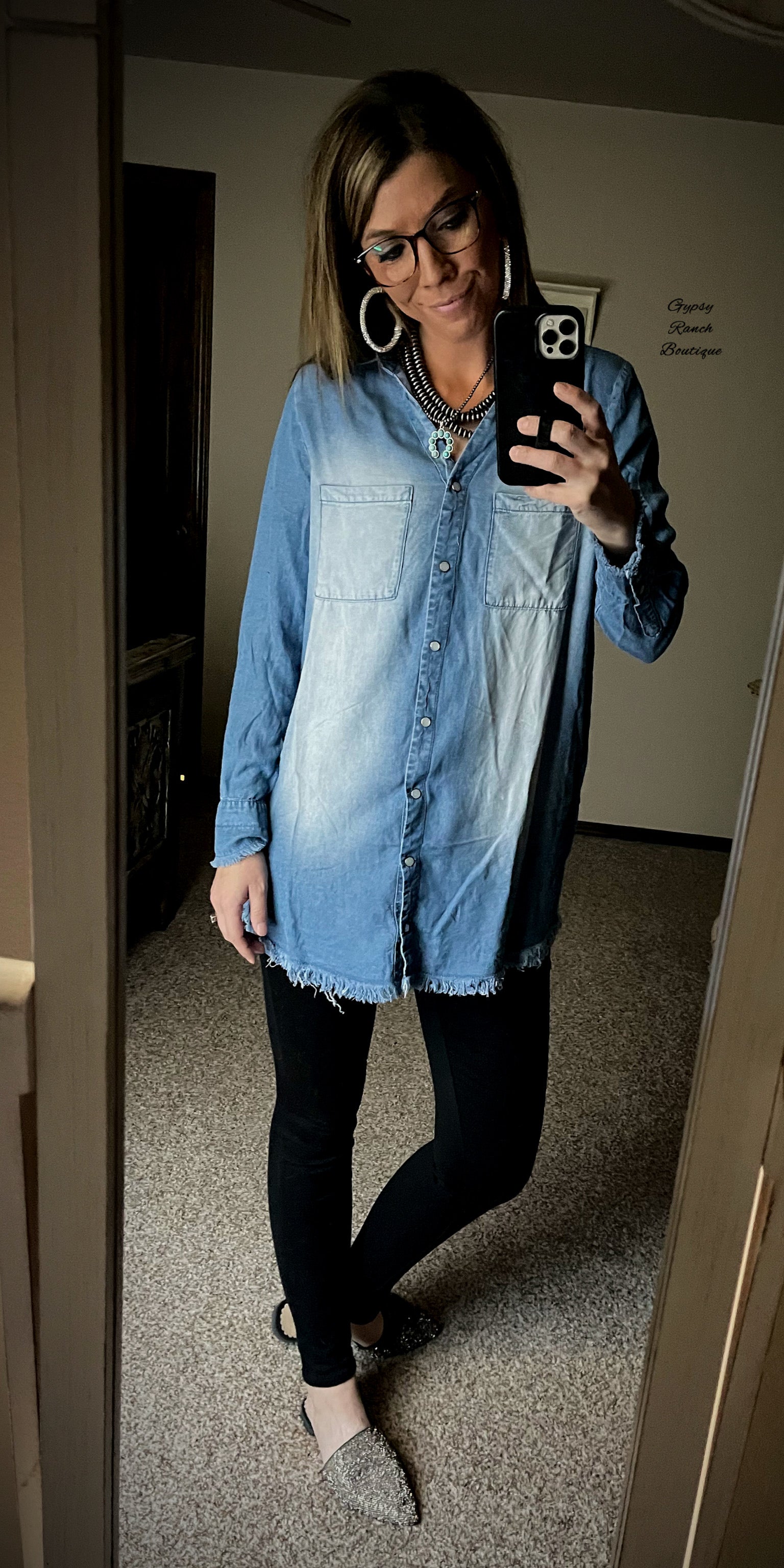 Dress to Impress Denim Tunic Top Also in Plus Size