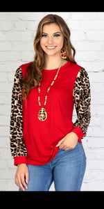 Remington Red Leopard Pullover Top - Also in Plus Size