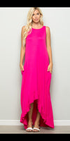 Karson Hot Pink Maxi Dress