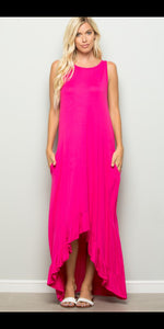 Karson Hot Pink Maxi Dress