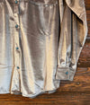 Champagne Shine Velvet Turquoise Pearl Snaps Button Up Top - Also in Plus Size
