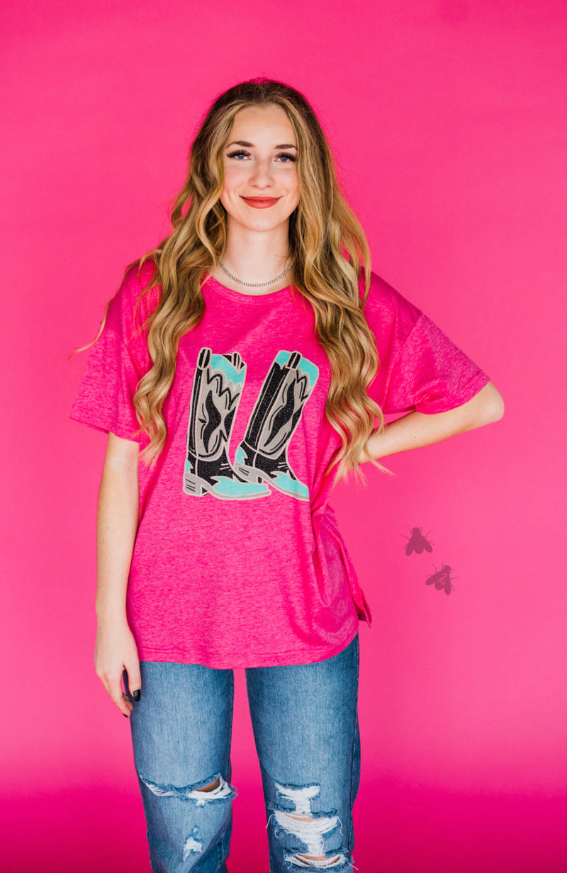 Rhinestone Cow-girl Tee - Also in Plus Size