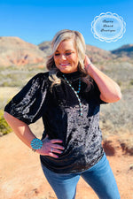 Crushing on You Black Velvet Top  - Also in Plus Size