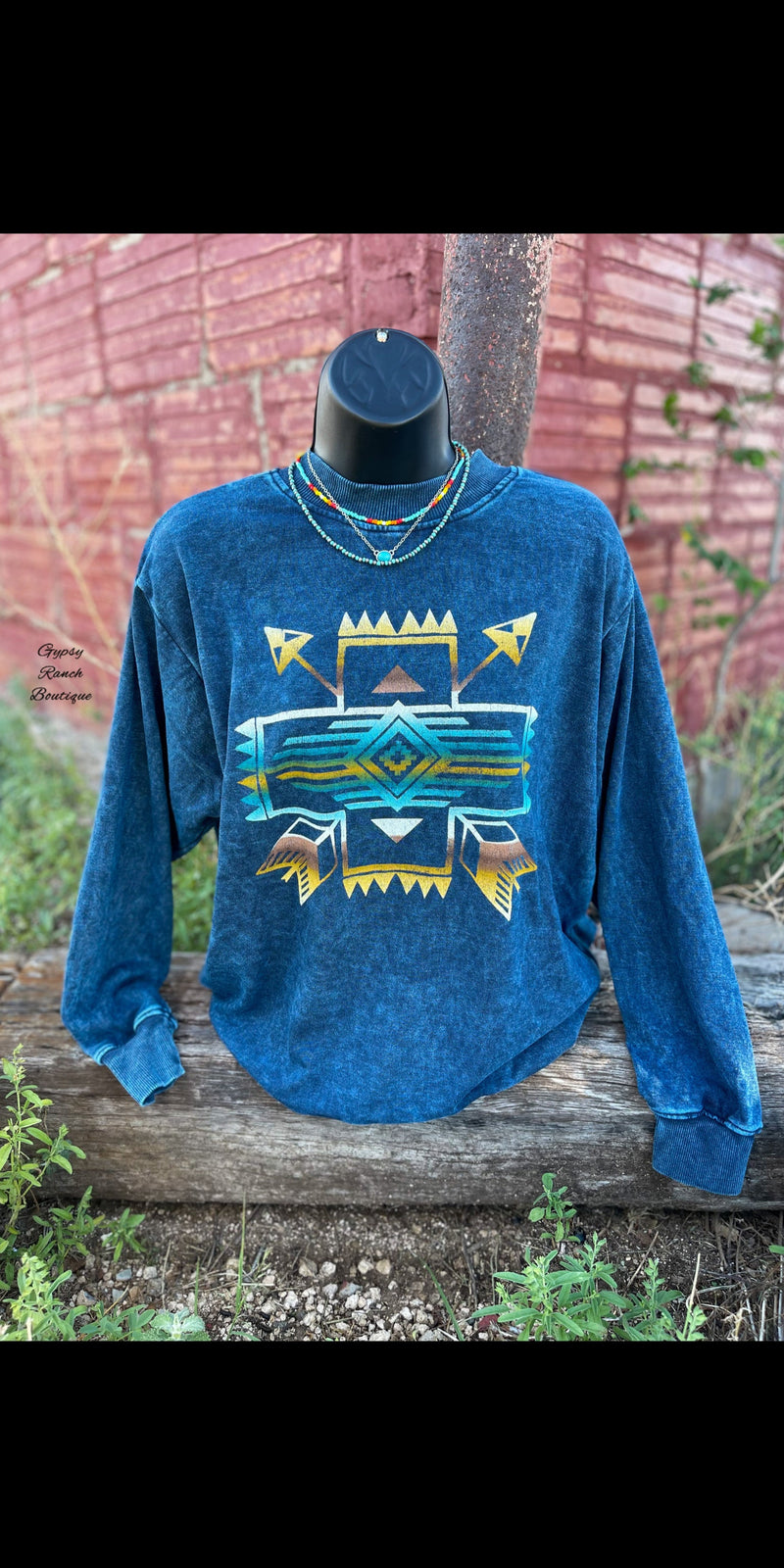 Marietta Cross Teal Pullover Top - Also in Plus Size