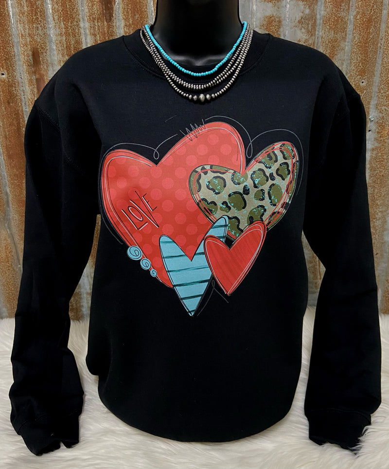 Wrapped Up in Love Black Sweatshirt - Also in Plus Size