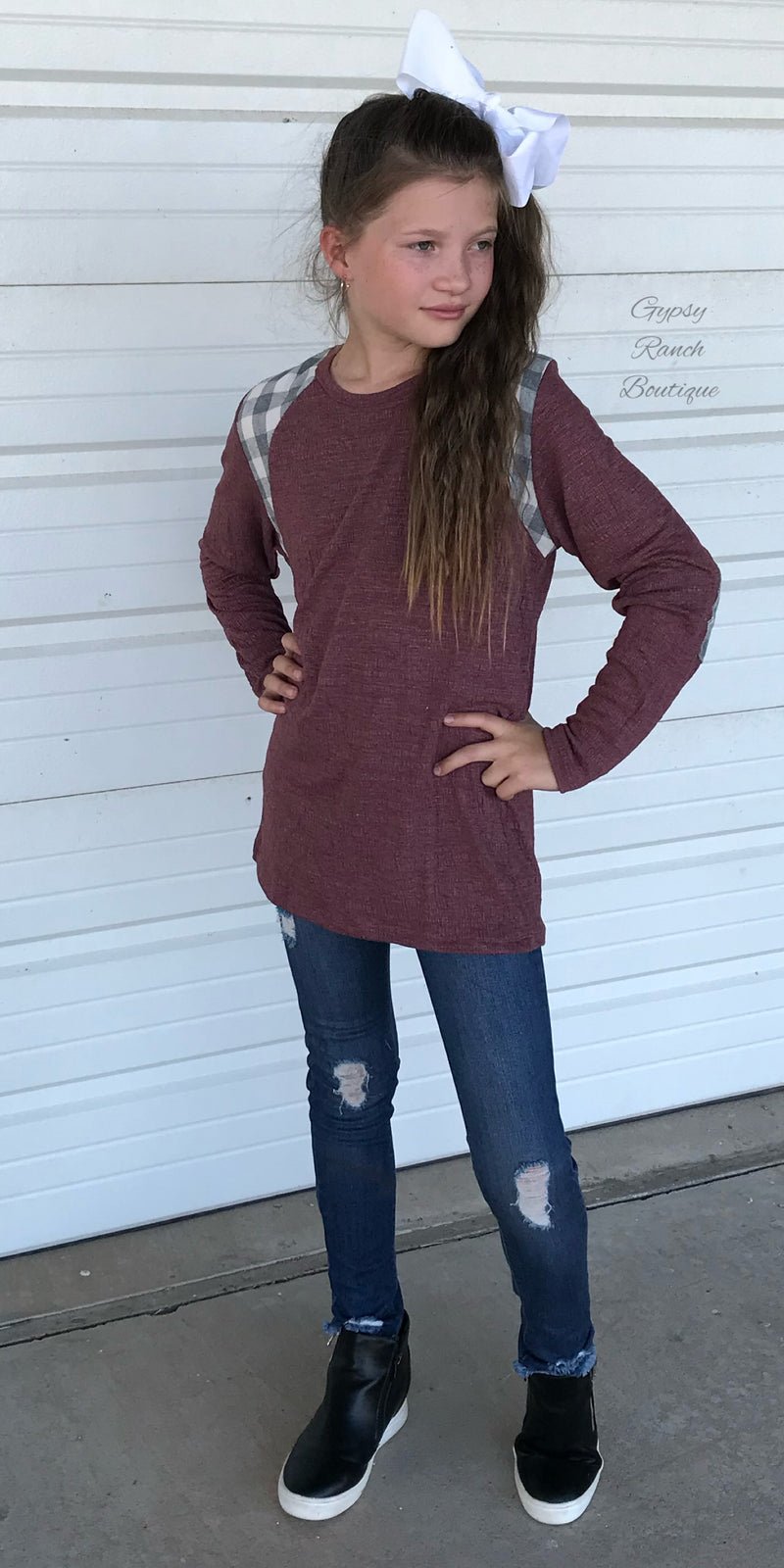 Kids Heidi Buffalo Plaid Top