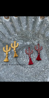Twisted Cactus Tassel Earrings