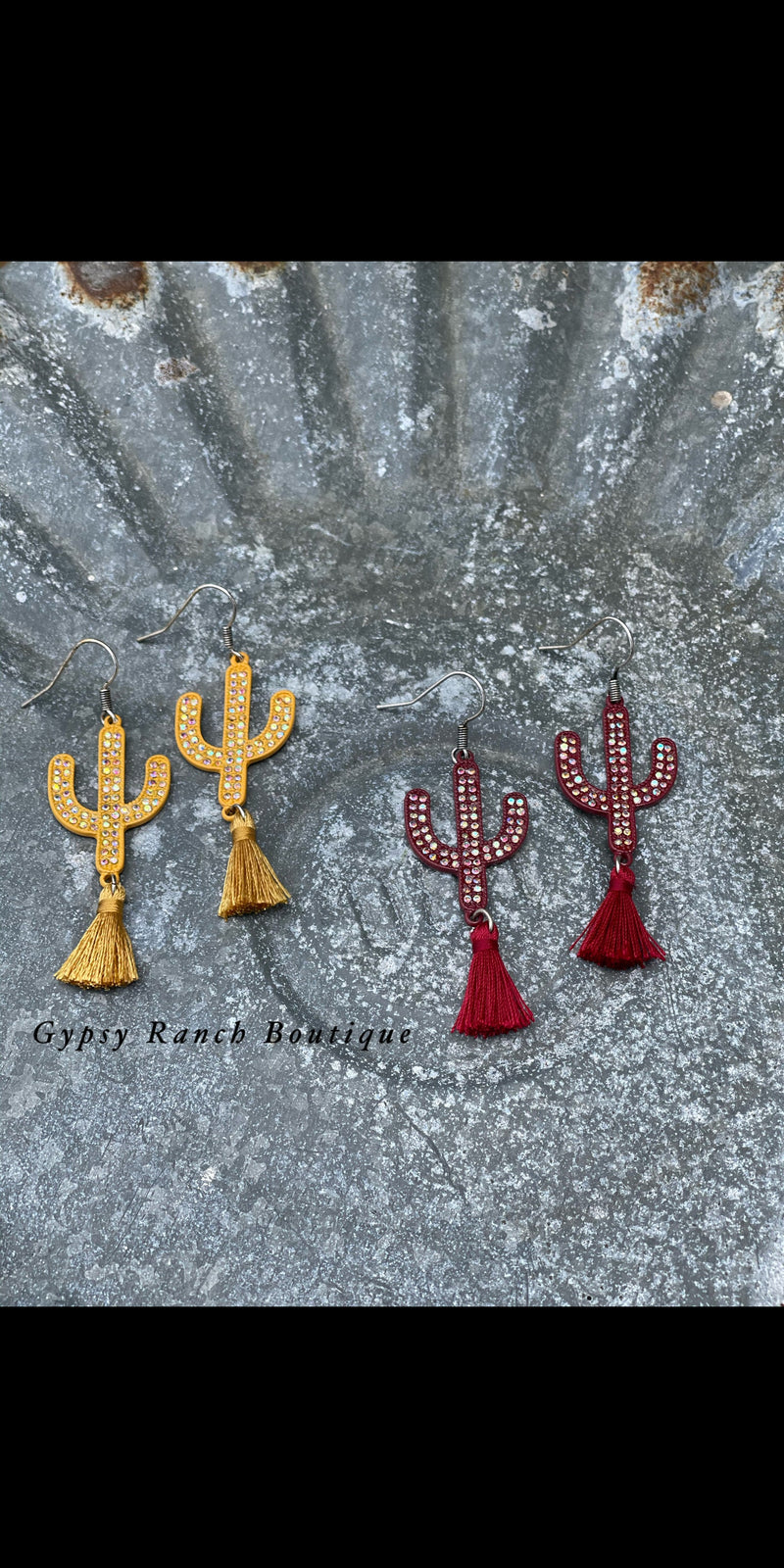 Twisted Cactus Tassel Earrings
