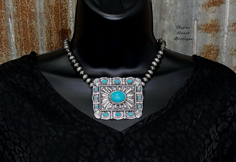 Eastlake Buckle Concho Necklace