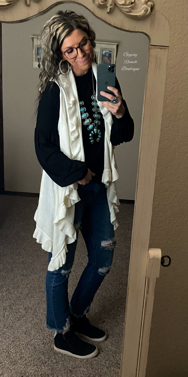 Carlie Cardigan White Vest  - Also in Plus Size