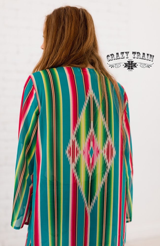 Siesta Serape Kimono Cardigan - Also in Plus Size