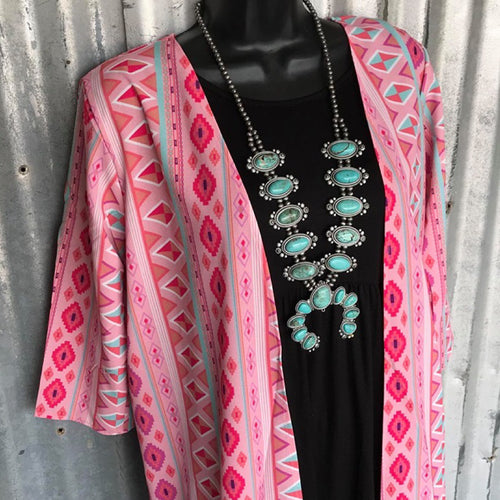 Backroads Aztec Cardigan Kimono -  Also in Plus Size