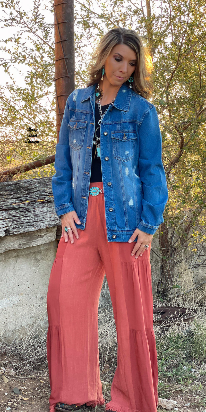 Salisaw Denim Distressed Jacket