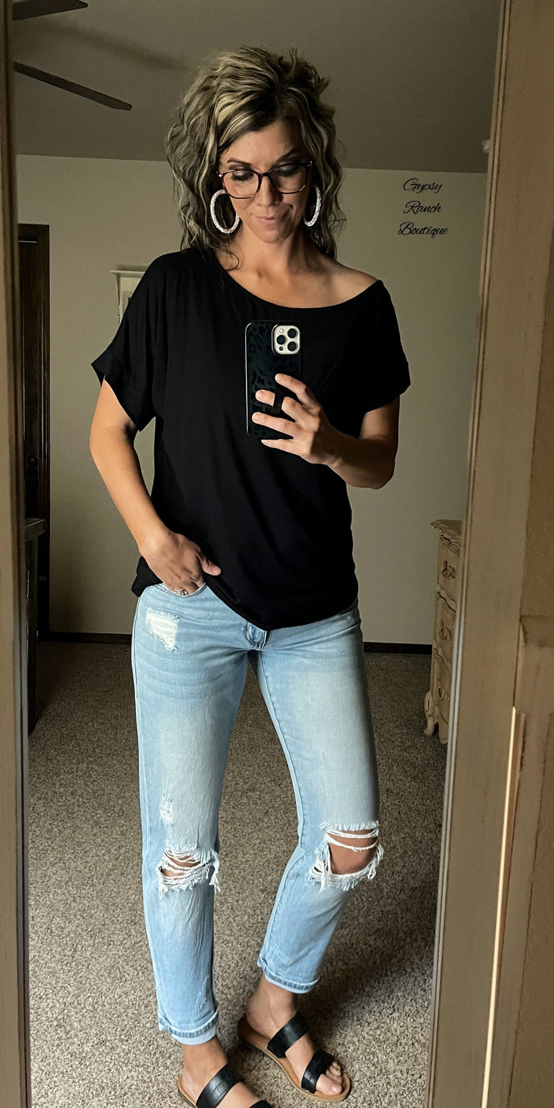 Night Out Black Off Shoulder Top - Also in Plus Size