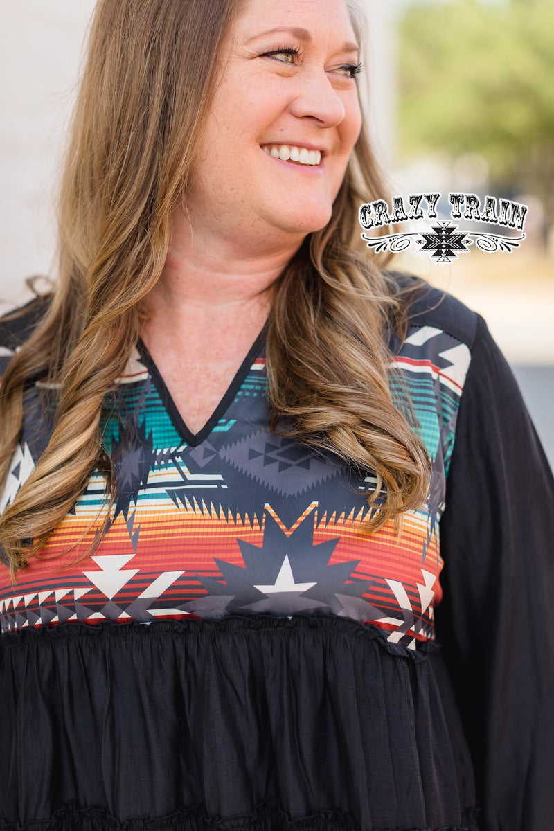 Wild West Aztec Top - Also in Plus Size